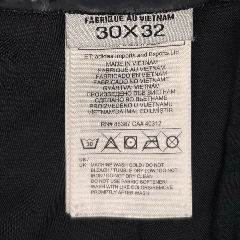 Adidas Golf Pants Mens 30x32 Black Performance Stretch Flat Front Ultimate 365